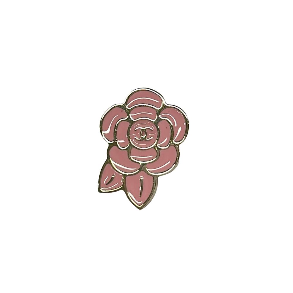 Chanel Camellia Brooch Light Pink Silver